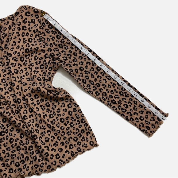 H&M Girl’s Leopard Print Long Sleeve Ruffle Top - 6-7Y - Picture 7 of 8
